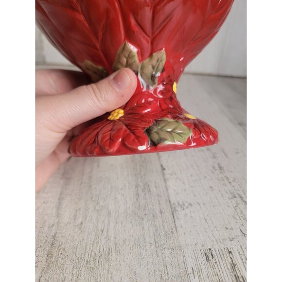 Certified International Susan winget Poinsettia Bowl‎ candy floral flower home - Picture 4 of 8